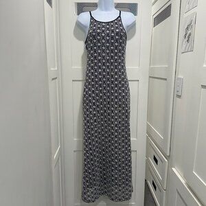 Vtg 90's Maxi Dress Knit Whimsigoth Goth Vamp Halloween Witchy Crochet Sexy